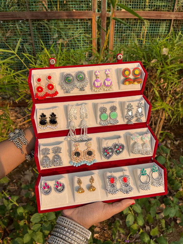 16 PC JHUMKA WITH JEWELLERY BOX