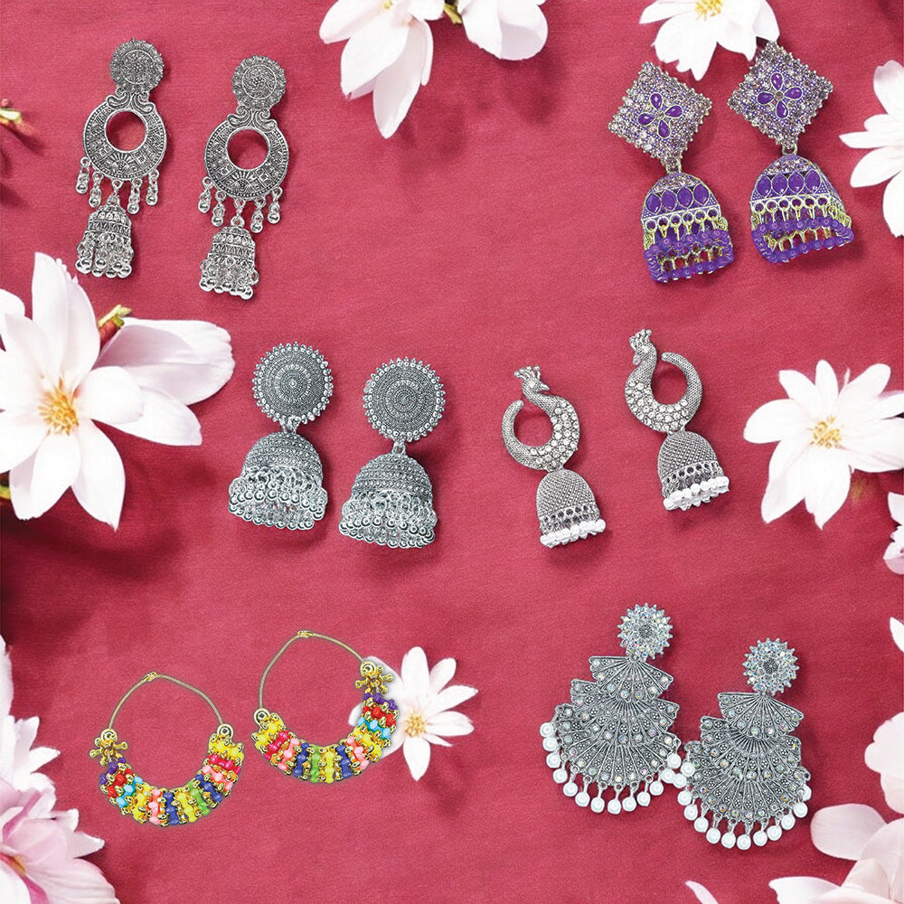 Set Of 6 Jhumkas of Mesmerizing 6