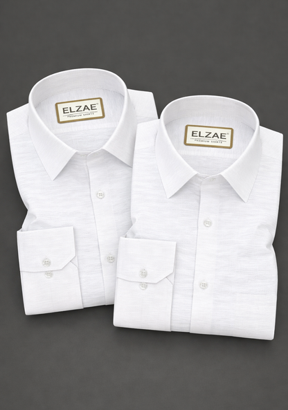 White Luxurious Cotton Shirt- Pack Of 2