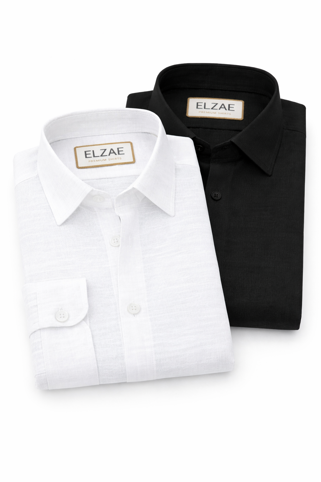 White & Black Luxurious Cotton Shirt- Pack Of 2
