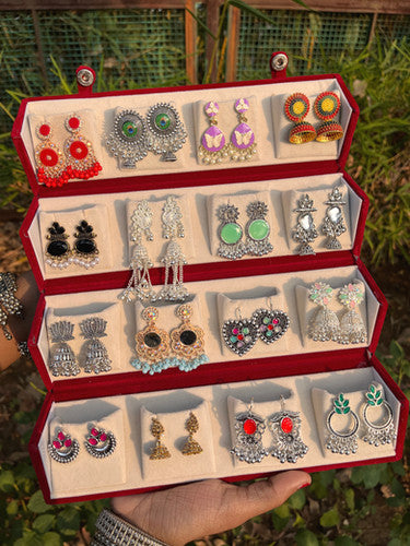 16 PC JHUMKA WITH JEWELLERY BOX 
