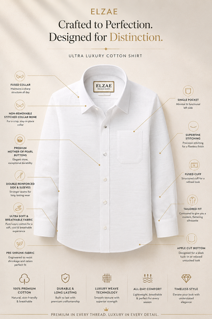 White Monarch™ Luxury Cotton Shirt | Elite Pack Of 2